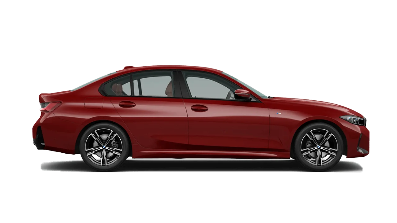 Side view of a bmw 318i red