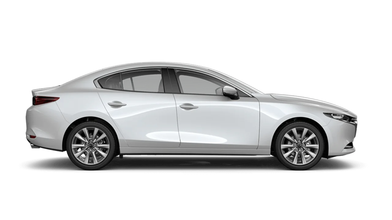 Side view of a mazda 3 elegance snowflake.